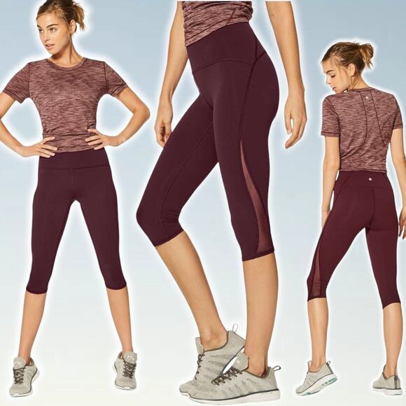 LULULEMON Train Times Crop 17" Size 4 Garnet - Picture 1 of 8